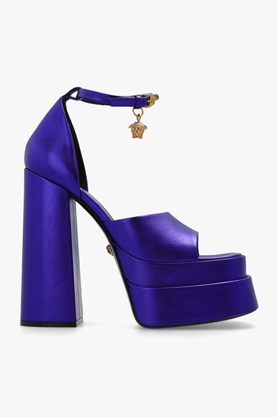 Shop Versace Purple ‘medusa Aevitas' Platform Sandals In New