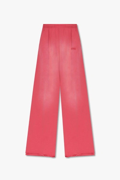 Shop Vetements Pink Sweatpants With Logo In New