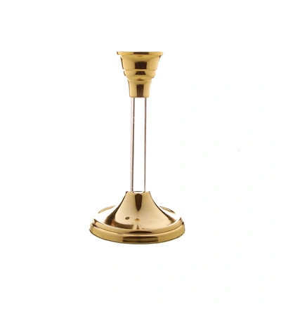 Shop Classic Touch Decor Gold Candlestick With Acrylic Stem - 7.25"h