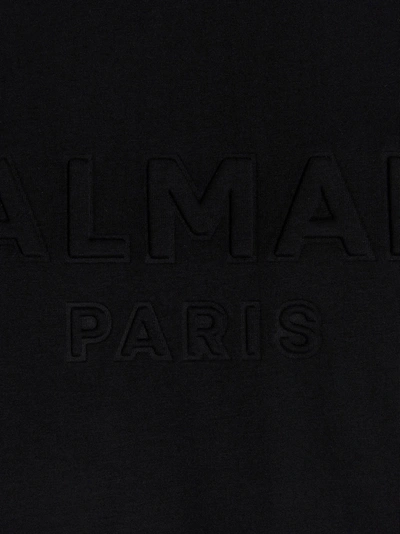 Shop Balmain Embossed Logo T-shirt Black