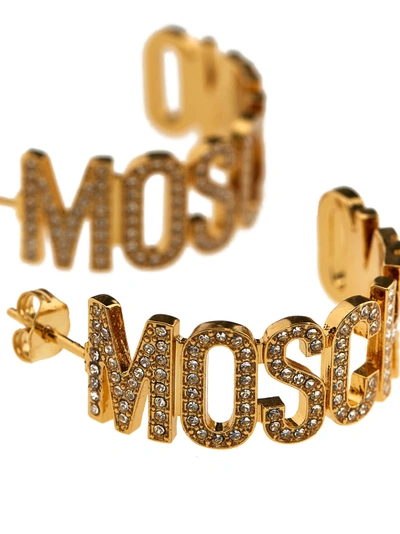 Shop Moschino Logo Earrings Jewelry Gold
