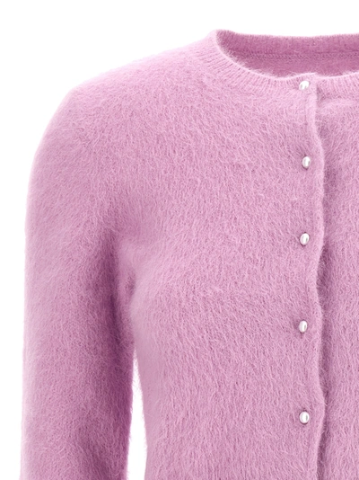 Shop Maison Margiela Pearl Button Cardigan Sweater, Cardigans Pink