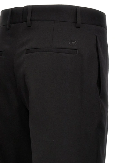 Shop Off-white Ow Embroidery Pants In Black