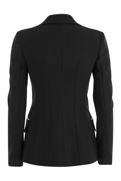 Shop Elisabetta Franchi Crepe Jacket In Black