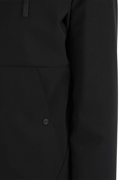 Herno Logo-patch Hooded Jacket In Black