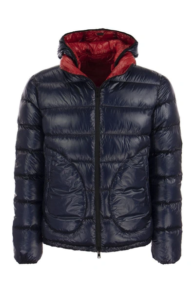 Shop Herno Reversible Down Jacket With Hood In Red