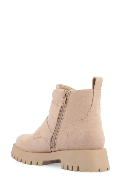 Journee Collection Maebry Buckle Bootie In Beige