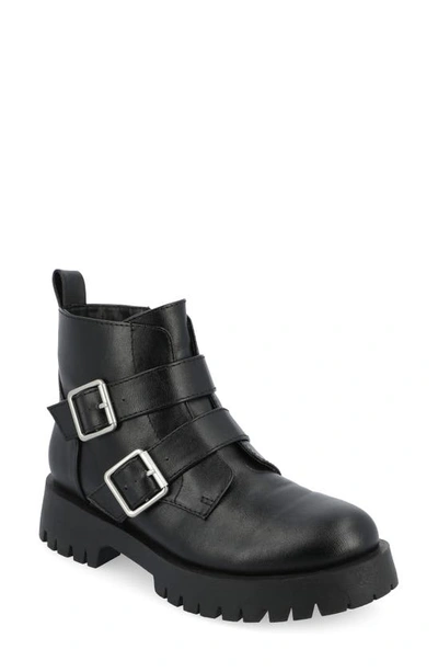 Journee Collection Maebry Buckle Bootie In Black
