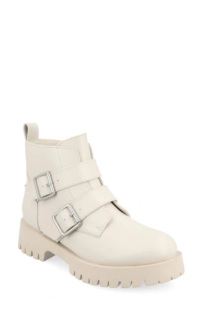 Journee Collection Maebry Buckle Bootie In Bone