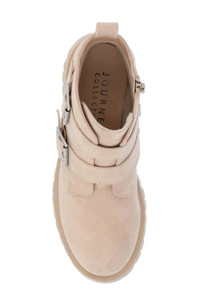 Journee Collection Maebry Buckle Bootie In Beige