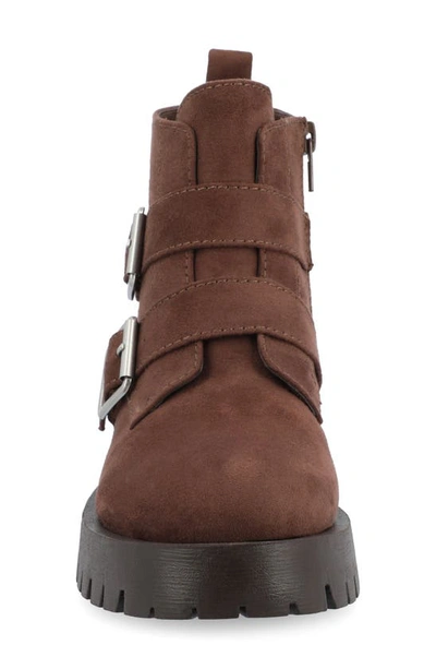 Journee Collection Maebry Buckle Bootie In Brown