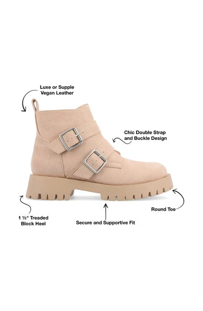 Journee Collection Maebry Buckle Bootie In Beige