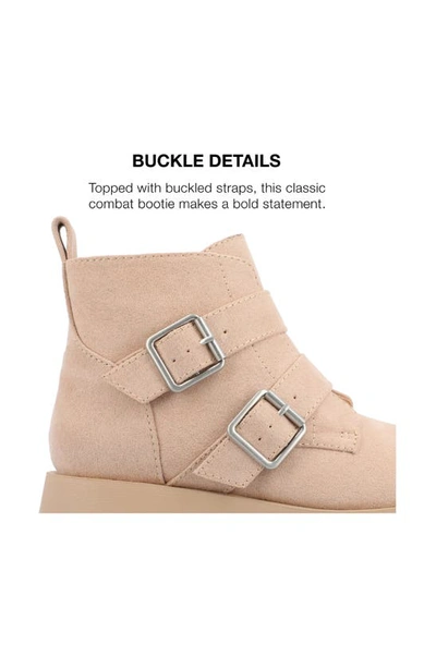 Journee Collection Maebry Buckle Bootie In Beige