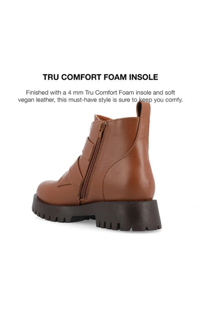 Journee Collection Maebry Buckle Bootie In Cognac