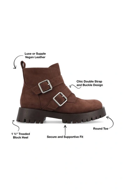 Journee Collection Maebry Buckle Bootie In Brown