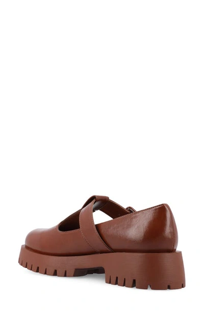 Shop Journee Collection Suvi Mary Jane Loafer In Cognac