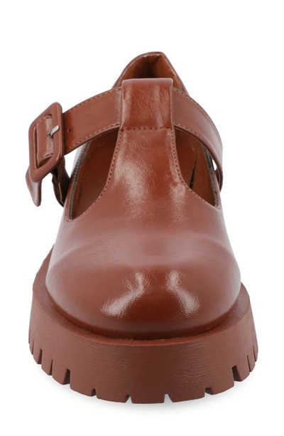 Shop Journee Collection Suvi Mary Jane Loafer In Cognac