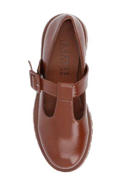 Shop Journee Collection Suvi Mary Jane Loafer In Cognac