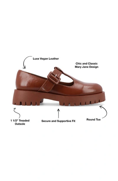 Shop Journee Collection Suvi Mary Jane Loafer In Cognac