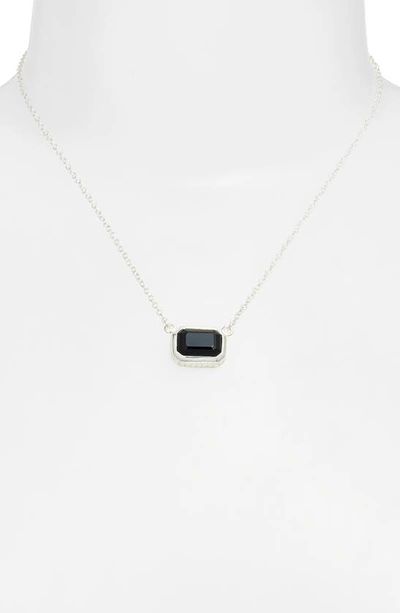 Shop Anna Beck Small Rectangular Onyx Pendant Necklace In Silver/ Black Onyx