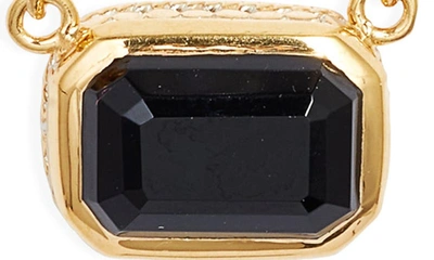 Shop Anna Beck Small Rectangular Onyx Pendant Necklace In Gold/ Black Onyx
