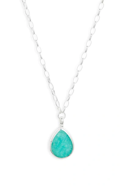 Shop Anna Beck Large Amazonite Pendant Necklace In Silver/ Amazonite