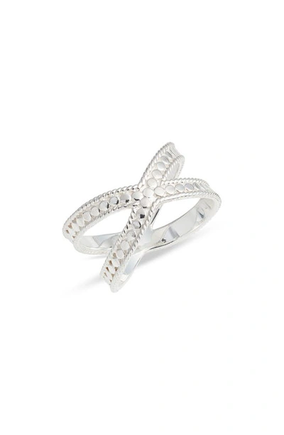 Shop Anna Beck Classic Crossover Ring In Silver