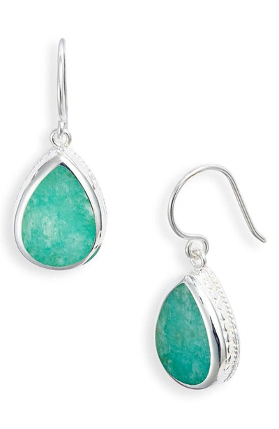 Shop Anna Beck Amazonite Drop Earrings In Silver/ Amazonite