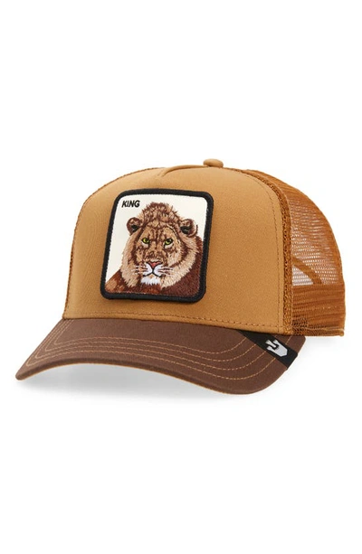 Shop Goorin Bros Lion Patch Trucker Cap In Whiskey