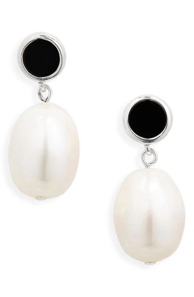 Shop Sophie Buhai Neue Pearl Drop Earrings In Onyx
