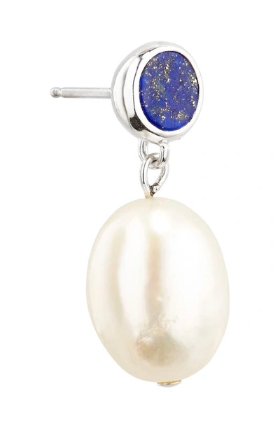 Shop Sophie Buhai Neue Pearl Drop Earrings In Lapis