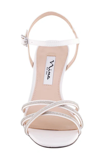 Shop Nina Bobby Embellished Ankle Strap Sandal In Ivory