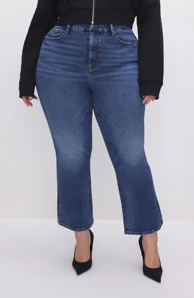 Shop Good American Always Fits Good Legs High Waist Crop Bootcut Jeans In Indigo520