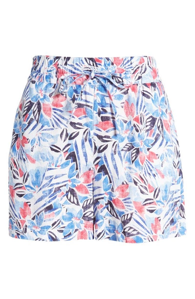 Shop Tommy Bahama Americana Bay High Waist Linen Shorts In Blue Multi