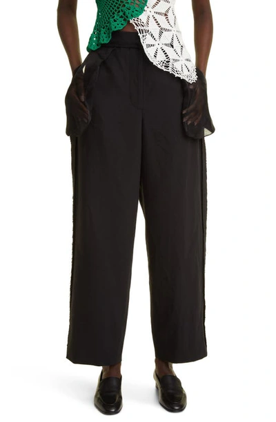 Shop The Row Claudiu Inside Out Straight Leg Wool & Mohair Trousers In Black