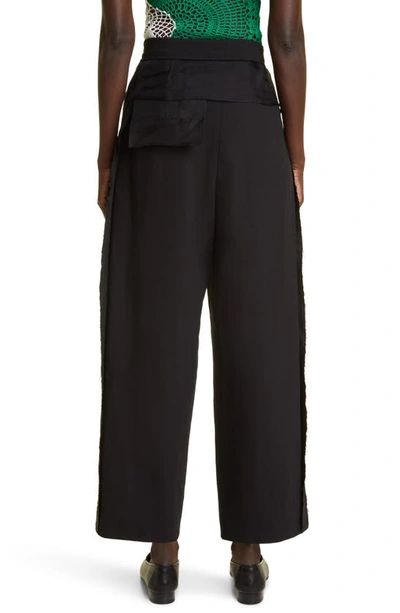 The Row Claudiu Wide-leg Trousers With Mesh Pockets In Black
