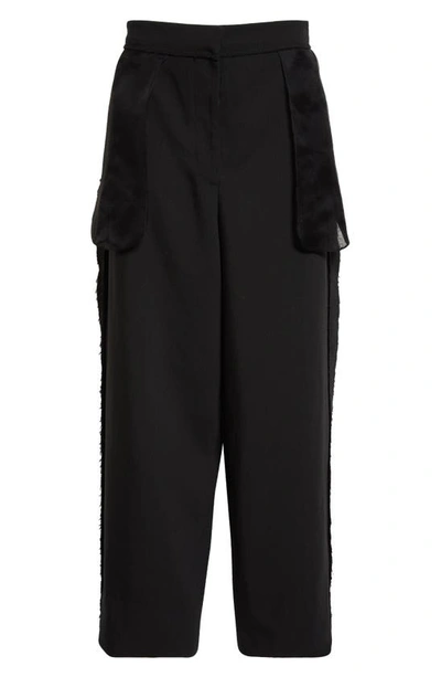 The Row Claudiu Wide-leg Trousers With Mesh Pockets In Black