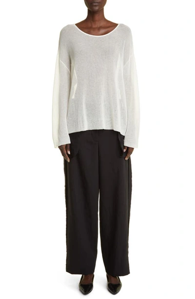 The Row Claudiu Wide-leg Trousers With Mesh Pockets In Black