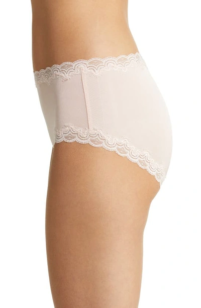 Uwila Warrior Lace Trim Silk Briefs In Rose Quartz