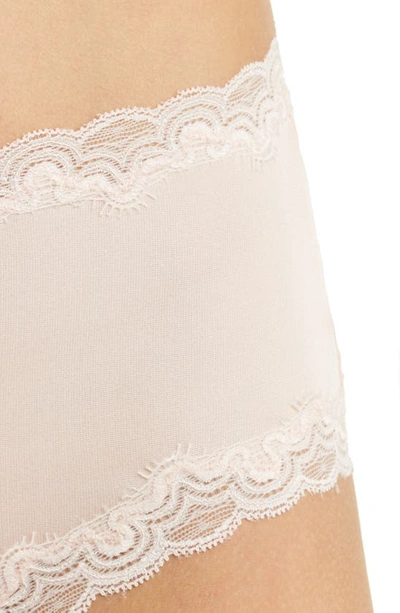 Uwila Warrior Lace Trim Silk Briefs In Rose Quartz