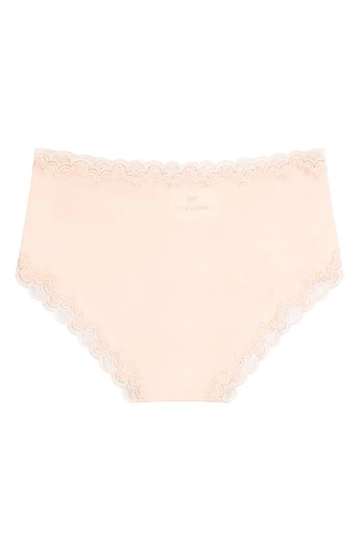 Uwila Warrior Lace Trim Silk Briefs In Rose Quartz