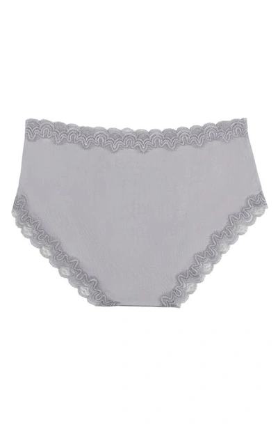 Uwila Warrior Soft Silk Lace Trim Silk Briefs In Alloy