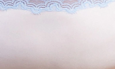 Shop Uwila Warrior Soft Silk Lace Trim Silk Briefs In White With Sky Blue