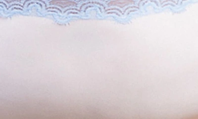 Uwila Warrior Soft Silk Lace Trim Silk Briefs In White With Sky Blue