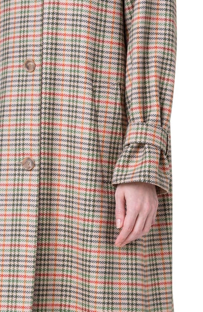 Shop Akris Check Reversible Virgin Wool & Silk Taffeta Coat In 035 Camel-multicolor