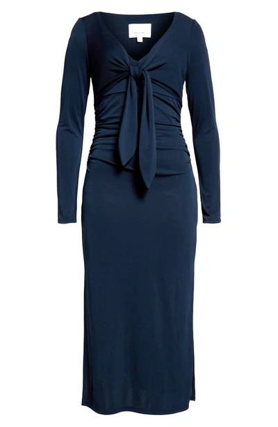 Shop Cinq À Sept Brenna Long Sleeve Dress In Peacock Blue
