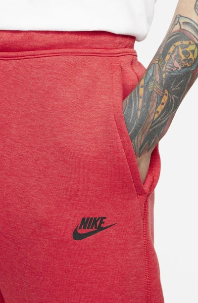 Shop Nike Tech Fleece Joggers In University Red Heather/ Black