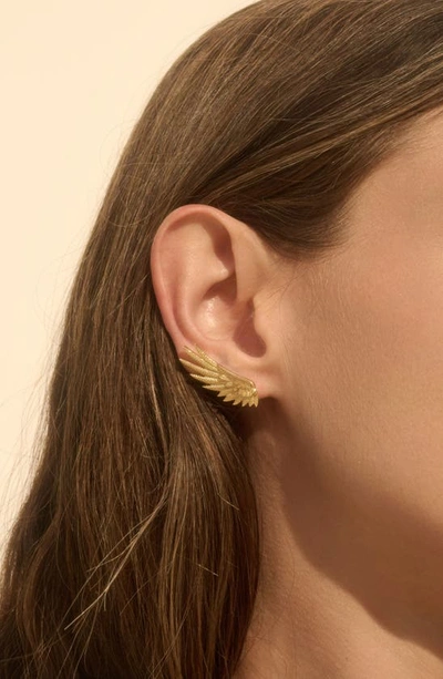 Shop Awe Inspired Wing Single Ear Crawler In Gold Vermeil