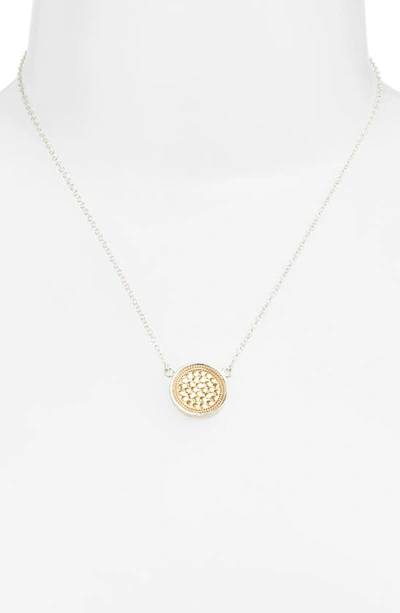 Shop Anna Beck Classic Reversible Disc Pendant Necklace In Two Tone