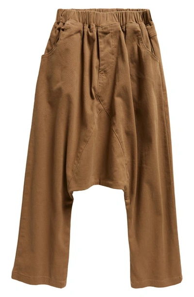 Shop King + Lola Kids' Elastic Waist Baggy Pants In Brown